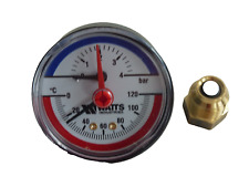 WATTS 818 TIM-ABS DN63 Thermomanometer Manometer 1/2 " AG axial 4 Bar 0-120°C