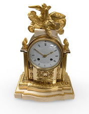 Wertige Louis XVI. Pendule Kaminuhr " Au Pigeons" feuervergoldete Bronze 1790