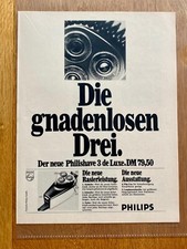 Philips Philishave 3 de Luxe Rasierapparat Werbeanzeige 1969 Vintage Ad Werbung