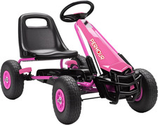 Kinder Pedal Go Kart, Kinder Ride on Racer mit verstellbarem Sitz, EVA Reifen, Manu