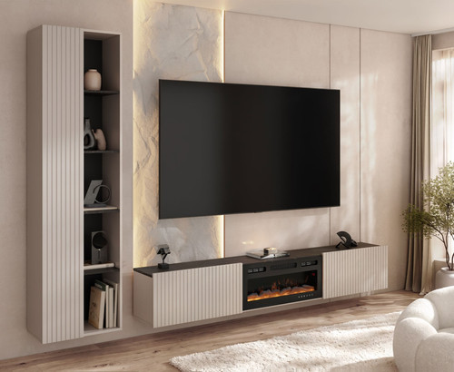 Wohnwand cerpin mit kamin - mit,