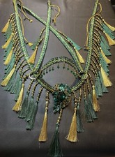 Araber Showhalfter-Set,vorführ Halfter,Pferdeschmuck,grün/gold , Pferd