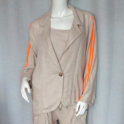 Leinen mix knopf blazer - knopf,