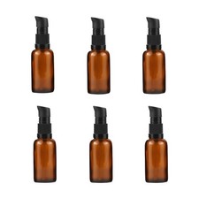6 Pack 30ml Amber Glass Pump