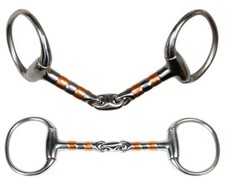 Olivenkopftrense doppelt gebrochen, Kupferrollen 12.5 /13.5 cm 13mm pferd gebiss