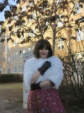 Schulterjäckchen Bolero Party Oper Jacke Flausch Federn 80er TRUE VINTAGE 80s