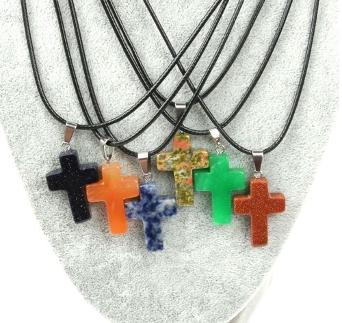 Anhänger kreuz edelstein - anhänger,