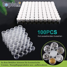 100x Klar Leer Dose Behälter Tiegel Schraubdose Döschen Cremedose Kosmetik 3-5ML