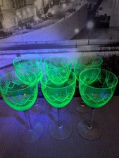 6x antikes Uranglas Weinglas