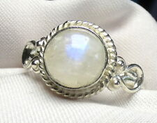 Ring 925 Silber Gr. 17,8 (56) runder Mondstein mit schönem Blauschimmer UNIKAT