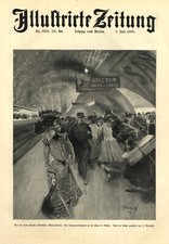 Metro Paris am Place de l´Etoile XL Kunstdruck 1903 U-Bahn Metropolitain Mode