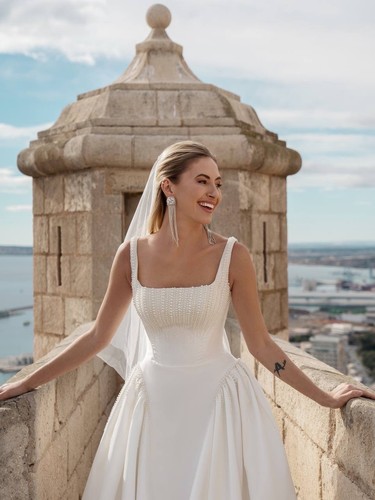 Baskisches mikado brautkleid - baskisches,