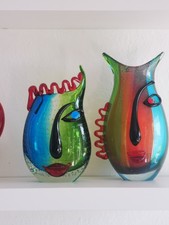  2 Gilde Glasvasen Gesicht