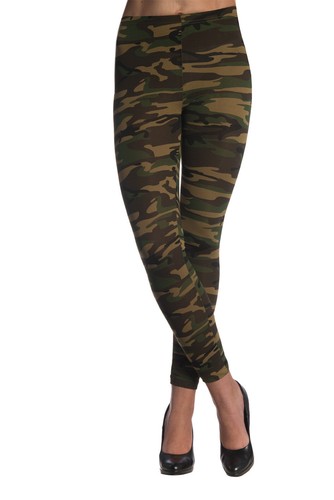 Camouflage look leggings - camouflage,
