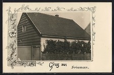 Foto-AK Friemar, Wohnhaus mit Hofeingangs-Tor und Gartenzaun 