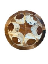 Echtes Kuhfell Teppich Rund Durchmesser 120cm Schamane Deko Ethno Boho  Handmade