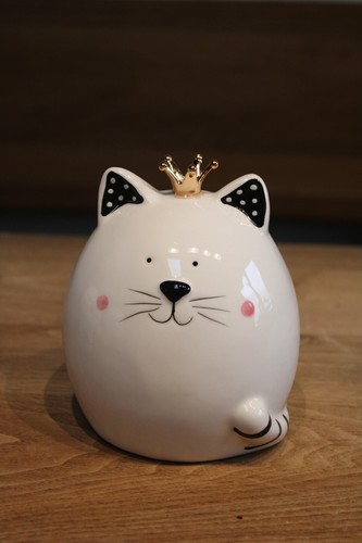 Spardose katze mit - katze, krönchen