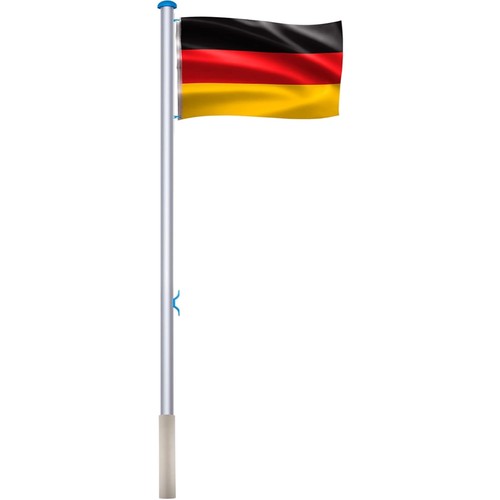 Aluminium fahnenmast mit - aluminium, 6,5m