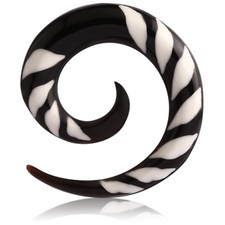 Dehnungsspirale Horn Sichel Ohrring Creolen 4 , 6mm Dehnpiercing Ohrpiercing Ohr