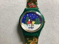 Unicef  Armbanduhr mit  Weihnachts- Motiv    1995, limitierte Edition
