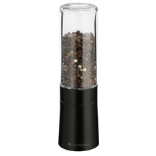 Zassenhaus Pfeffermühle Dessau Edelstahl schwarz, Glas 17 cm mit Keramikmahlwerk