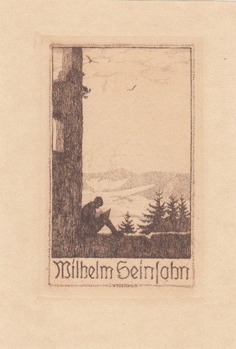 Exlibris bookplate radierung - bookplate,