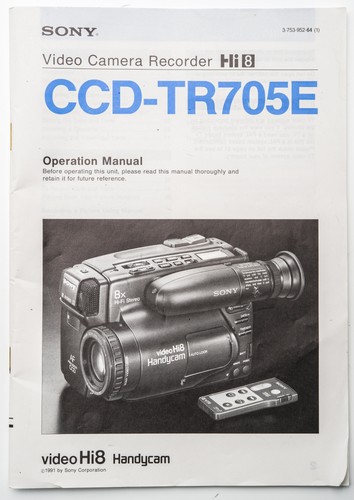 Sony ccd tr705e - ccd-tr705e, video