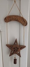 Große Hängedeko Weihnachten Rustikal Holz Metall Ziegenglocke Wie aus den Bergen