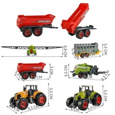Kinder Spielzeug Farmer Set Trecker Traktor Anhänger Kipper Heupresse 6 teilig