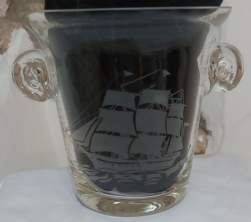 Vintage glas eiskübel - glas,