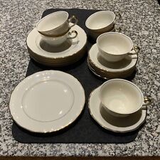 Kaffeeservice BAVARIA Elfenbein Porzellan Goldrand 18 Teile