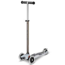 Micro Maxi Deluxe Flux LED Scooter Kinder Roller Cityroller Schwarz Black Junior