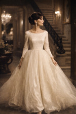 Vintage Tüllkleid Seidensatin