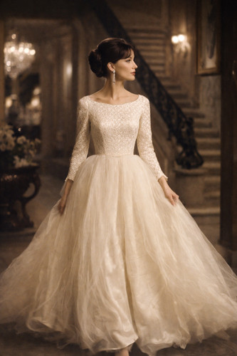 Vintage tüllkleid seidensatin - tüllkleid,