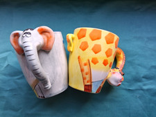 Becher Afrika♥Kaffee-o. Teetasse♥Kaffeehaferl Wildtiere Elefant, Giraffe