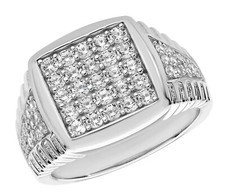 Edler 925 Sterling Silber Herren - Ring mit Zirkonia - 0.1cm