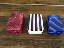 3 x Seifenschale mit Deckel, Seifenbox, Seifendose Reisen, Vintage