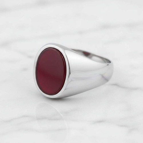 Roter onyx ring edelstein - onyx,