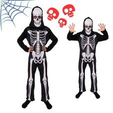 SALE! Halloween Skelett Kostüm Kinder Jungen Jungs Kind  mit Maske schwarz weiß