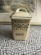Antik Vorratsdose Aufschrift Sucre Porzellan Frankreich