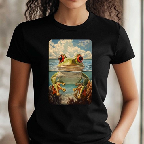 Frauen shirt frosch schwimmt - t-shirt,