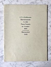 E.T.A. Hoffmann: Klaviersonate A-Dur 1805, ed. F.Schnapp, Bärenreiter 3420, 1967