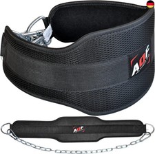 AQF Dip Gürtel Mit Stahlkette, Neopren Fitness Gewichthebergürtel, G