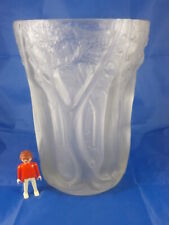 XXL Art Deco Vase Joseph Inwald Barolac frosted Czech Glass Art Bäume 3,7kg 26cm
