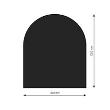 Bodenplatte B3 Halbrund schwarz pulverbeschichtet 1000 x 1000 mm