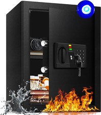 Elektronischer Tresor mit LED-Beleuchtung und Digitaltastatur, 60L Feuersicherer