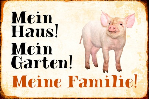 Holzschild 18x12 tiere schwein - 18x12,