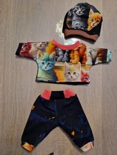 Puppenkleidung 43 cm Katzen 3 Tlg. Set Handmade Neu