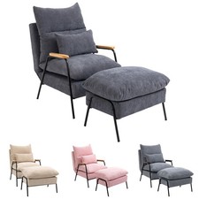 HOMCOM Ohrensessel mit Hocker