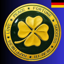 Münze (No.147) Glücksmünze - Glücksklee - Glückselefant - Gold